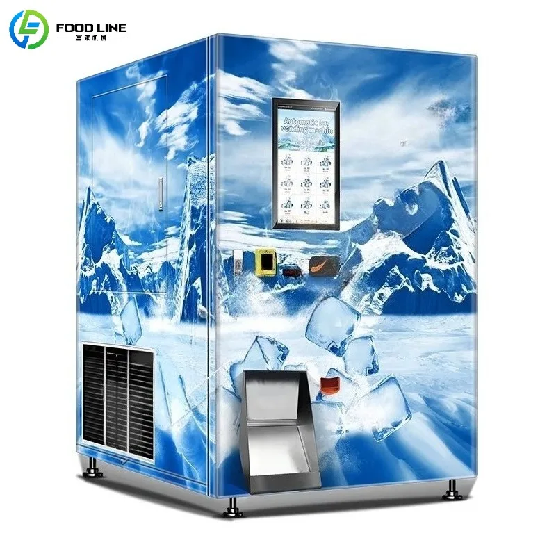 Commercial Coin Operation Automatic Bagged Cube Ice Vending Machine for Supermarket Support Customized  Ice  Vending Machine
