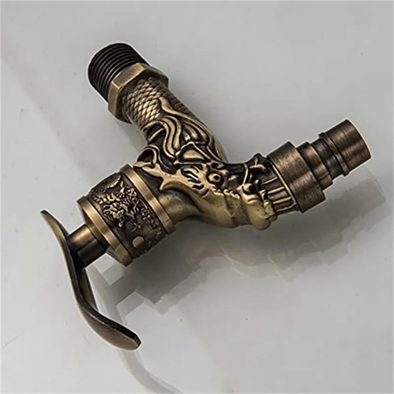 Ancient European Style Washing Machine Faucet Into The Wall Vintage Single Cold Faucet Mop Sink Zinc Alloy Faucet Ancient