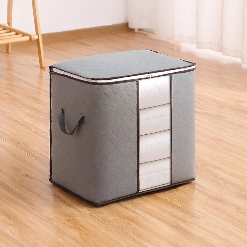 Saco De Armazenamento De Colcha Dobrável Com Alças, Grande Capacidade, Saco De Armazenamento De Roupas, Portable Wardrobe Sorting Containers, Visível