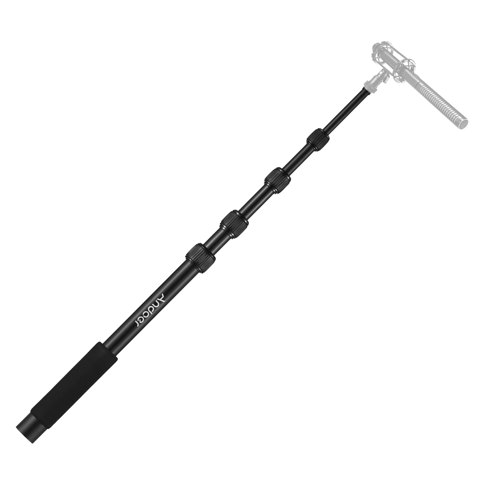 Andoer Handheld Microphone Boom Arm  Extendable Mic Arm for Microphones 1/4 Inch Screw & Thread with Foam Grip Twist Locks
