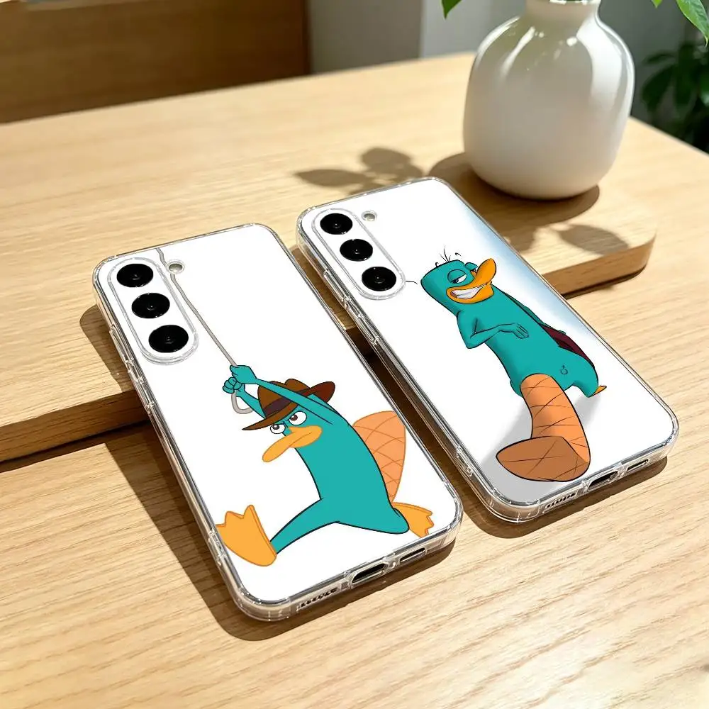 Cartoon P-Perry The Platypus Phone Case For Samsung Galaxy A91,80,73,72 ,71,53,52,32 ,31,22,21s,20,Transparent Case