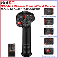 HotRC DS4A DS-4A 4 Channel Transmitter Single Hand Radio System F-04A 4CH 2.4GHz Receiver for RC Car Boat Tank Robot Model Toy
