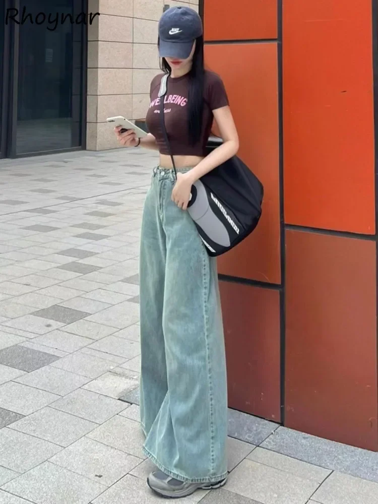 Jeans Women Plus Velvet Thicker Light Color Wide Leg Floor Length Pants Washed Slender Hot Sale Casual Winter Soft All-match Ins