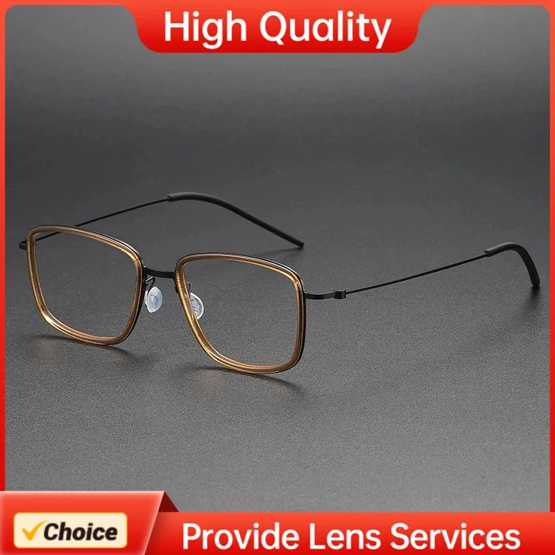 5803  Lindberg-style Business Titanium Glasses Frame Large Face Full rim Screwless Lightweight Men Women Screwless Eyeglass