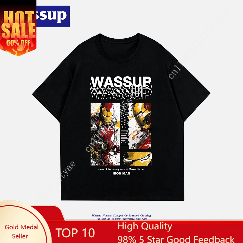 

Casual Avengers Iron Man Print T-shirt, Marvel Trendy Spring/Summer Men's and Women's T-shirts