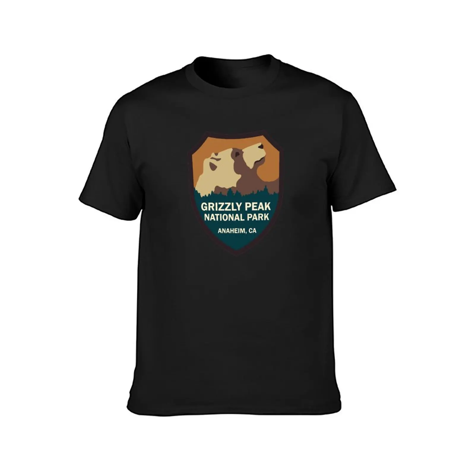 Grizzly Peak National Park Sign T-Shirt blacks new edition heavy weight t shirts for men