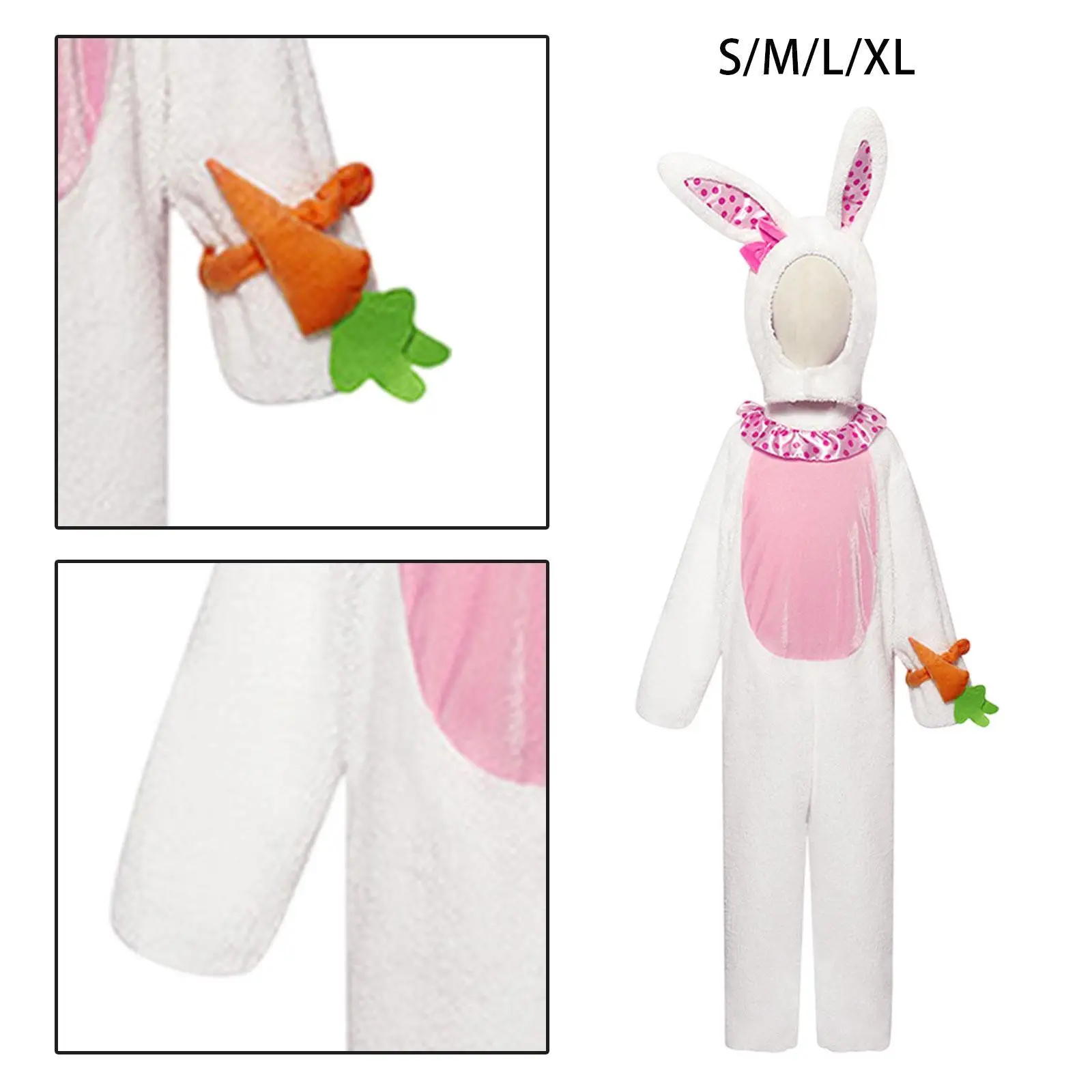 Kids Bunny Costume Lightweight Dress up Novelty Gifts with Hats Outfit for Carnival Holiday Birthday Festival Stage Performance