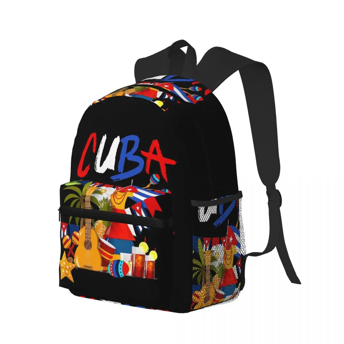 Flag Of Cuba Cuban Patriotic  Student Backpack School Bag Hiking Travel Daypack for Men Women Bookbag Shoulder Bags