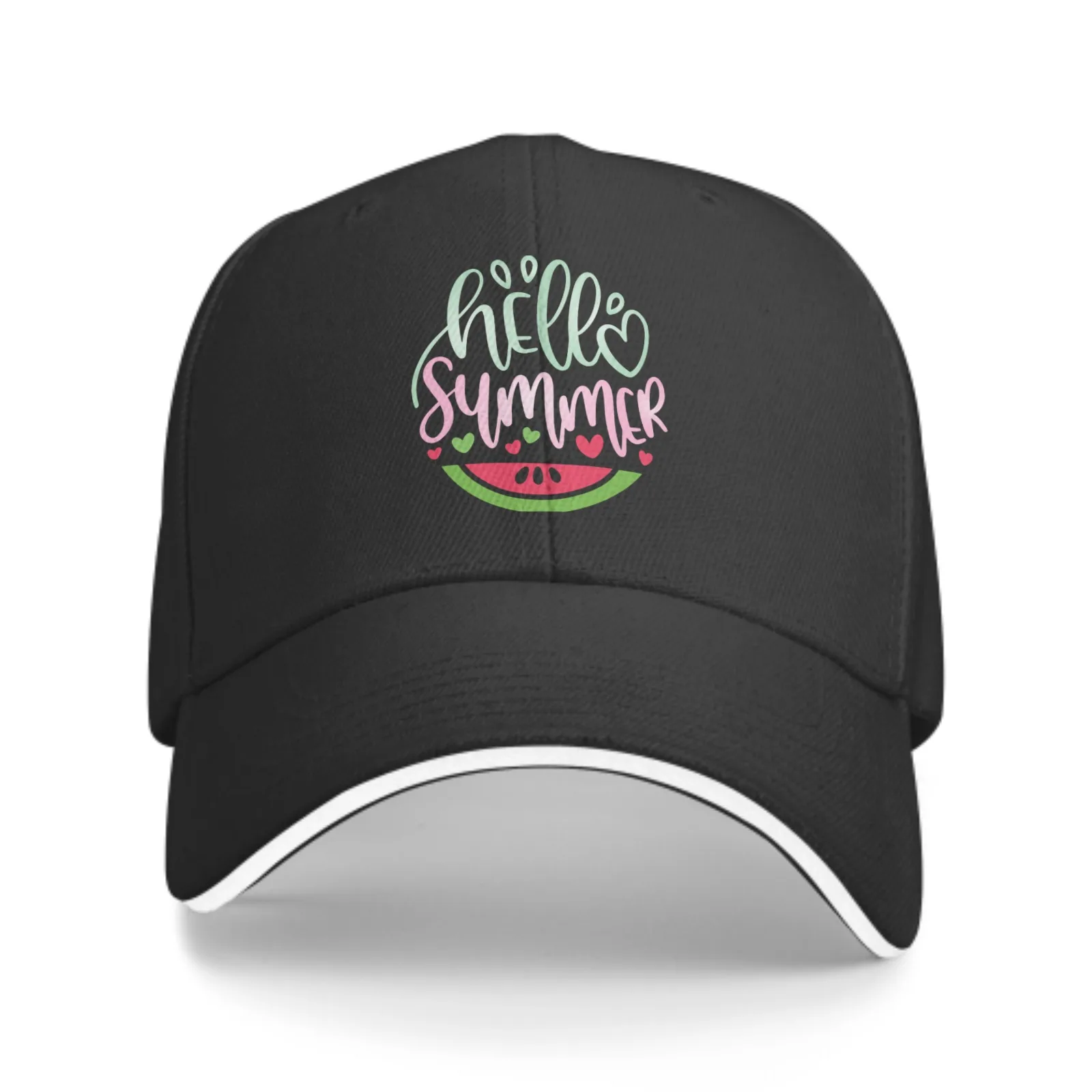 Love Watermelon Hello Summer Baseball Cap Trucker Sandwich Duck Tongue Hat Adjustable Unisex Fashion Sports Outdoor Travel Daily