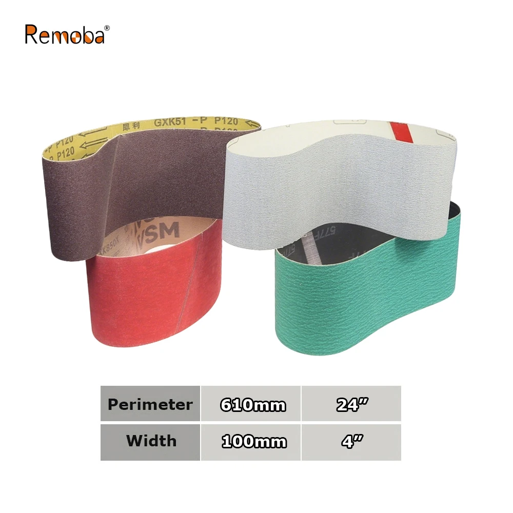

610x100mm Sanding Belts Zirconia Ceramic Aluminum Oxide Abrasive Bands 24"x3.9" for Knife Steel Wood Grinding Polishing