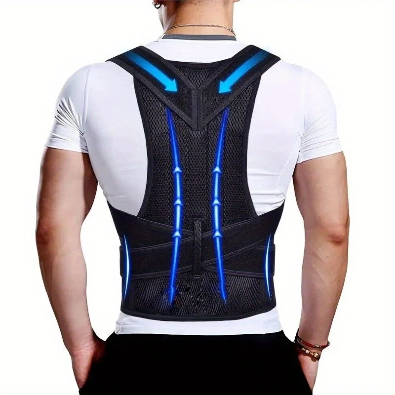 Support lombaire ajustable, correcteur de posture pour femmes et hommes, épaulettes confortables, soutien dorsal