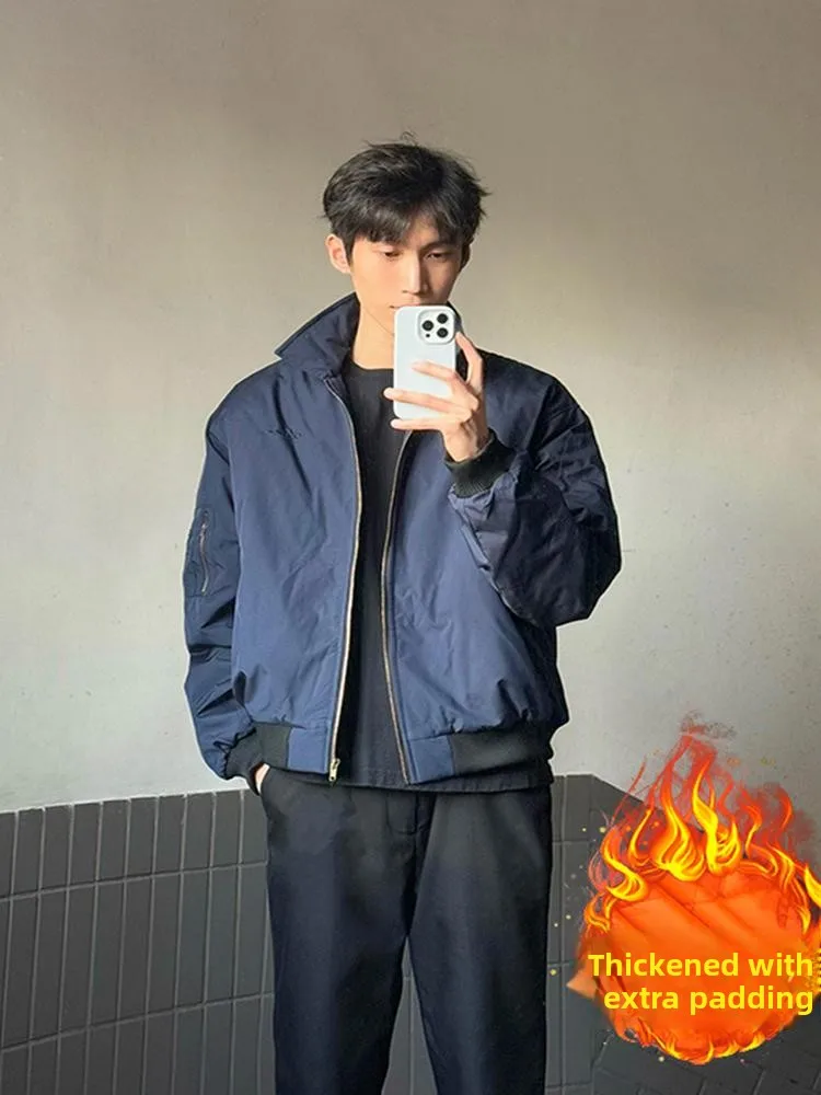 

Зимняя теплая куртка-бомбер Olive American Style из хлопка для пар, с длинными рукавами, на молнии, для работы и активного отдыха