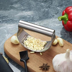 WORTHBUY Manual Stainless Steel Garlic Press, Garlic Chopped Ginger Crusher For Fruit Vegetable Tools Kitchen Accessories