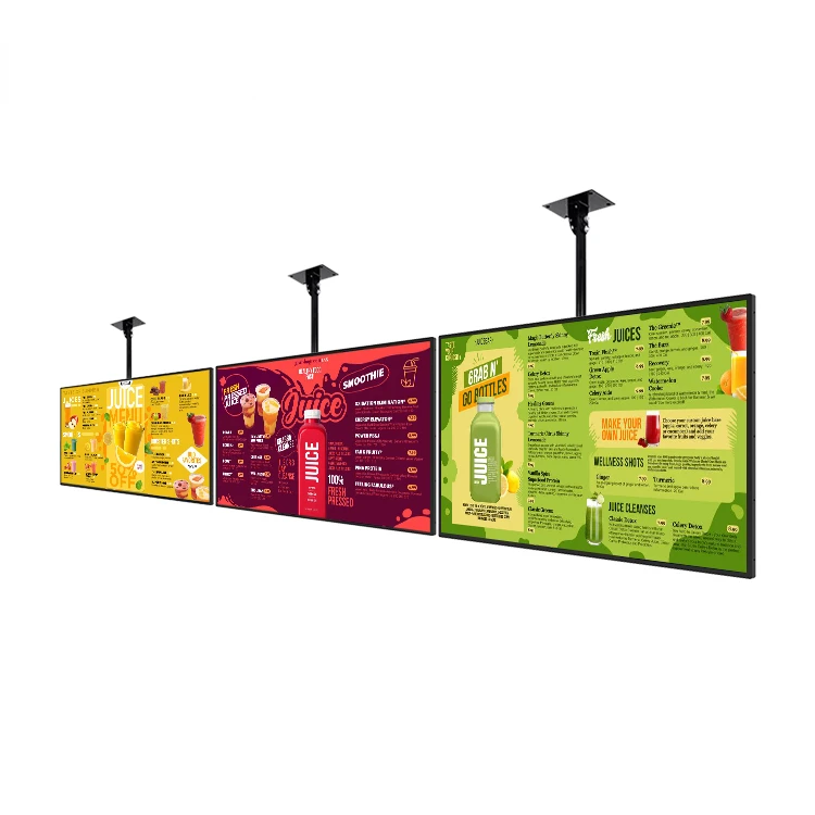 Ceiling hanging mounted 32 43 50 55 Inch Menu Board Lcd Display Advertising Hanging Restaurant Remote Digital Menu Board