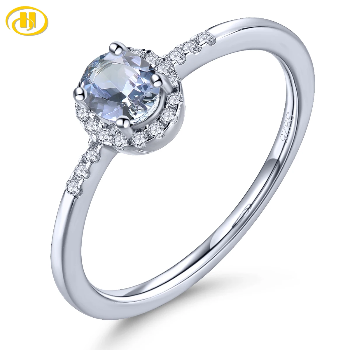 

Natural Tanzanite Sterling Silver Ring Light Color 0.35 Carats Genuine Gemstone Women Daily Simple Style S925 Fine Jewelrys