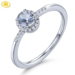 Natural Tanzanite Sterling Silver Ring Light Color 0.35 Carats Genuine Gemstone Women Daily Simple Style S925 Fine Jewelrys