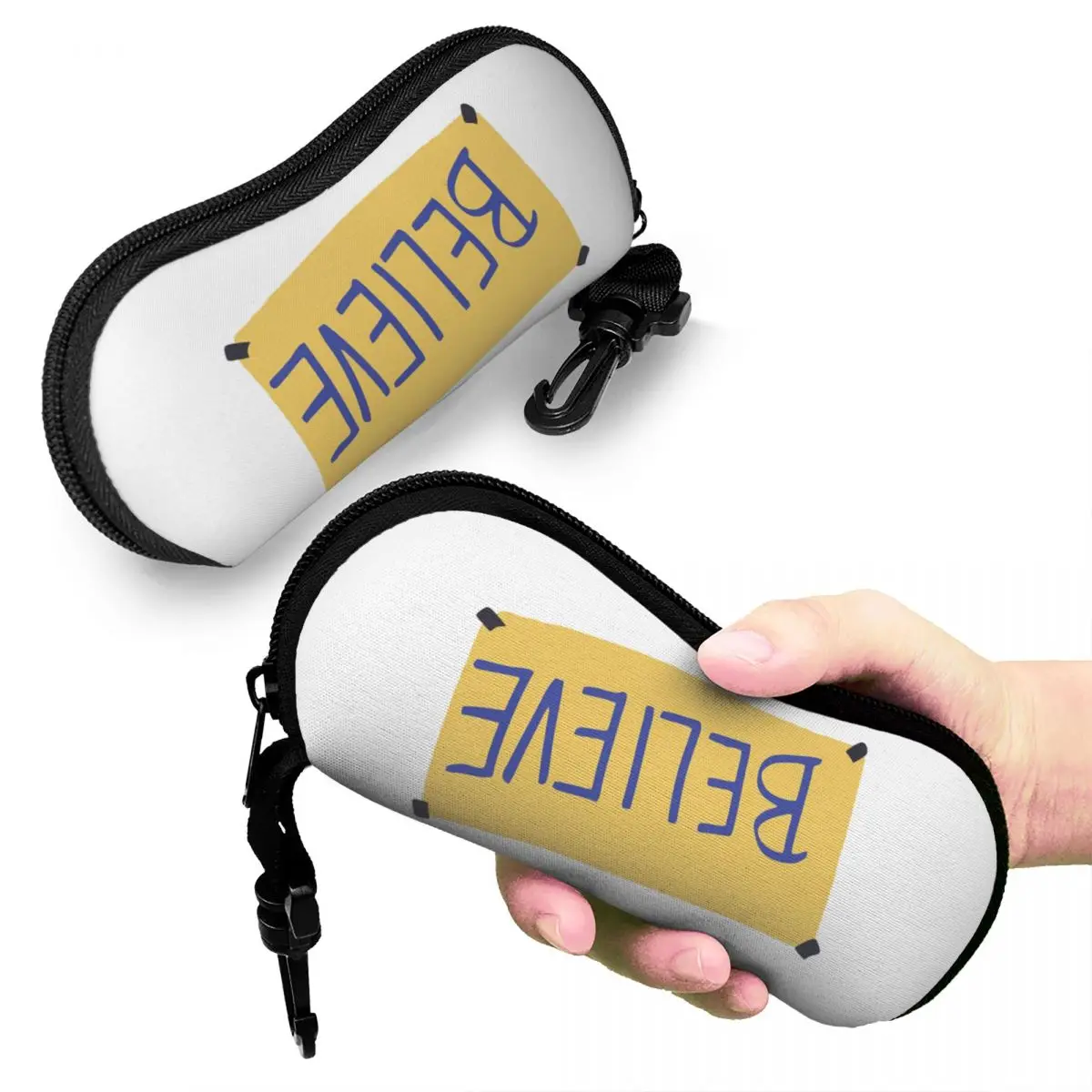 

Ted Lasso-Believe Shell Glasses Case Protector Sunglasses Box Women Men Soft Eyeglasses Bag Pouch
