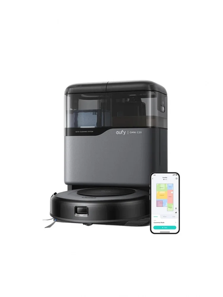eufy Roboterstaubsauger Omni C20 mit All-in-One-Station, automatischer Entleerungsmopp, Waschen und Trocknen für freihändige Reinigung