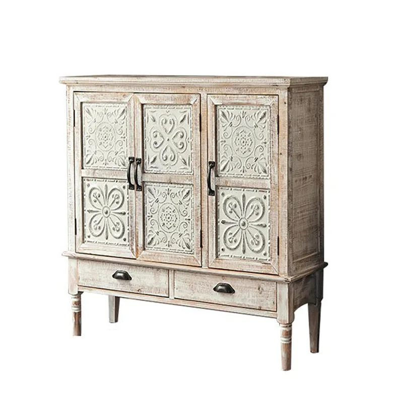 Entry entrance against the wall shoe cabinet retro carved living room locker cabinet