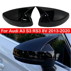 Para Audi A3 S3 RS3 8V 2013-2020 cubierta de espejo retrovisor lateral de coche pegatina de tapa de ala puerta Exterior vista trasera embellecedor de fibra de carbono