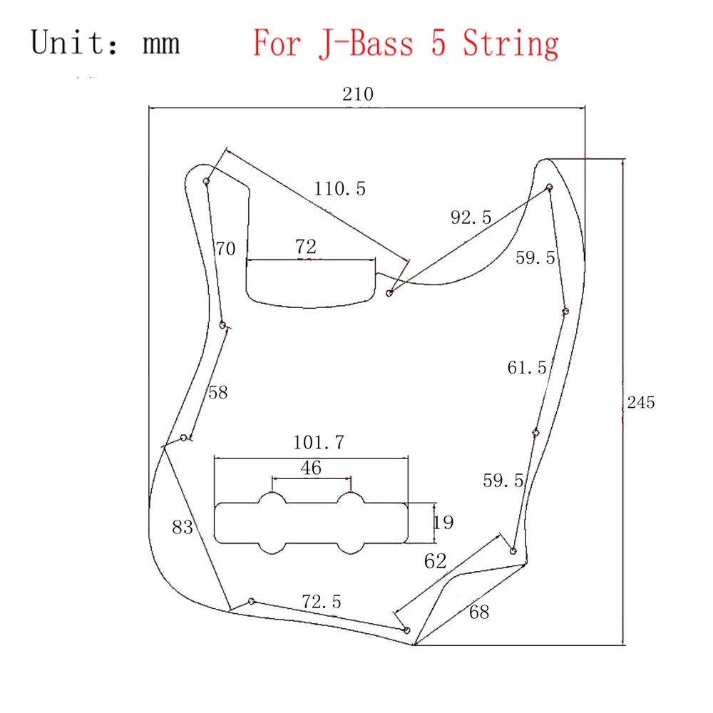 1 Stücke Gitarre Schlagbrett 3 Ply Jazz Bass JB 5 String Schlagbrett Für JB Bass Gitarre mit 10 stücke Schraube – Detail 26