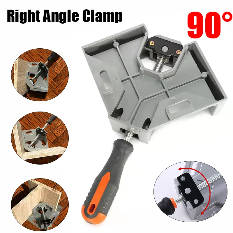 90 Degree Right Angle Clip Clamp Single Handle Aluminum Alloy Corner Clamp Woodworking Picture Frame Clip Right Angle Folder