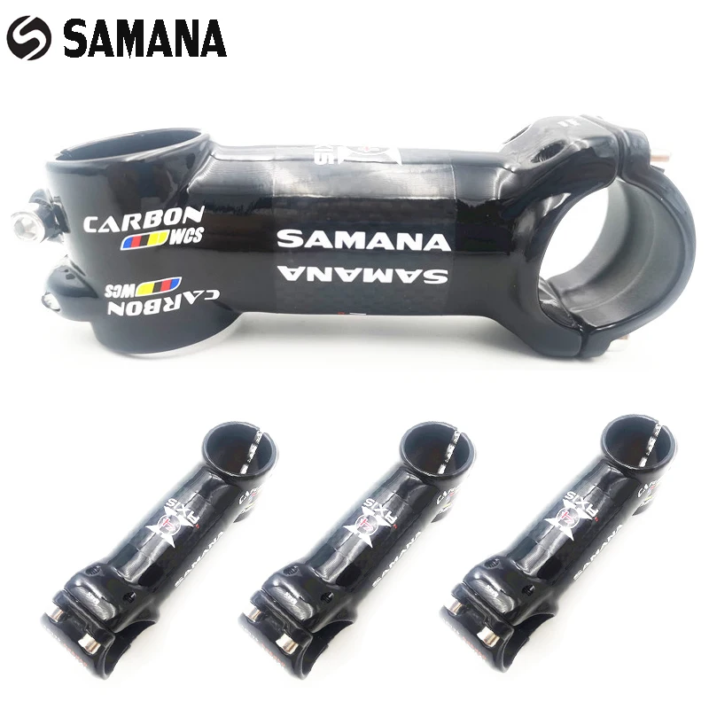 SAMANA WCS road Bicycle stem Aluminum Carbon Stem MTB Mountain Bike Stem Bike Parts 31.8*60-120mm 3K gloss black