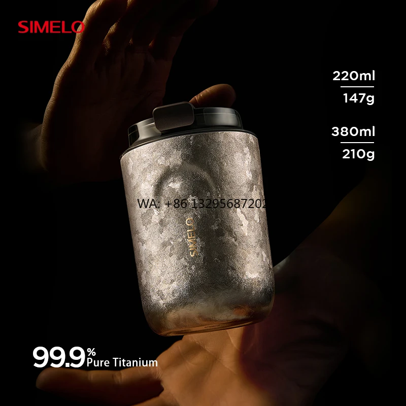 

SIMELO 220ML Pure Titanium Fresh Extract Coffee Cup Inner and Outer Pure Titanium Insulated Coffee Cups