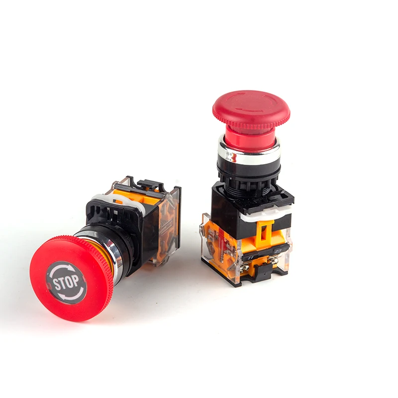 22mm LA38-11ZS Emergency Stop 10A/600V Self-locking/Latching Head Power Switch Mushroom Push Button Switch