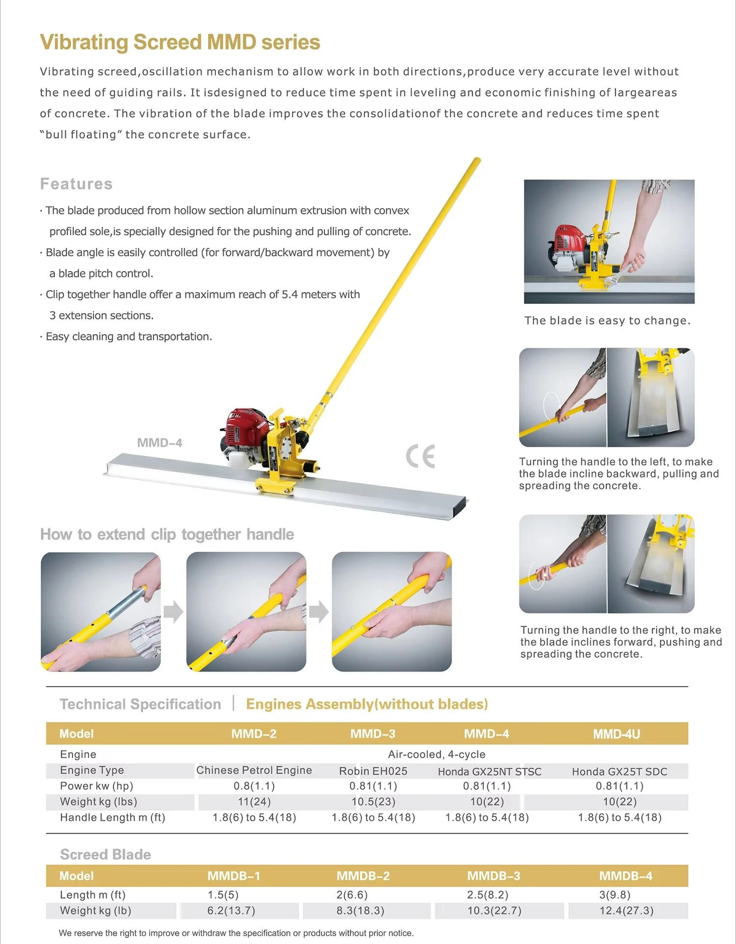 MMD-4 هزاز خرسانة مع محرك #3
