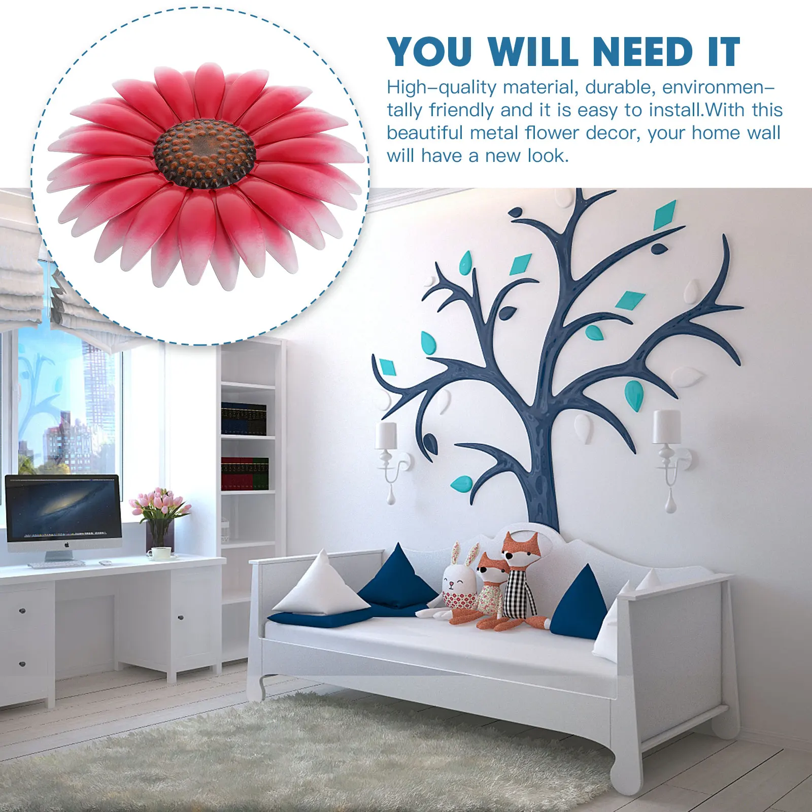 

Wall Hanging Iron Flower Pendant Christmas Decorations Home Decorative Accessories Craft