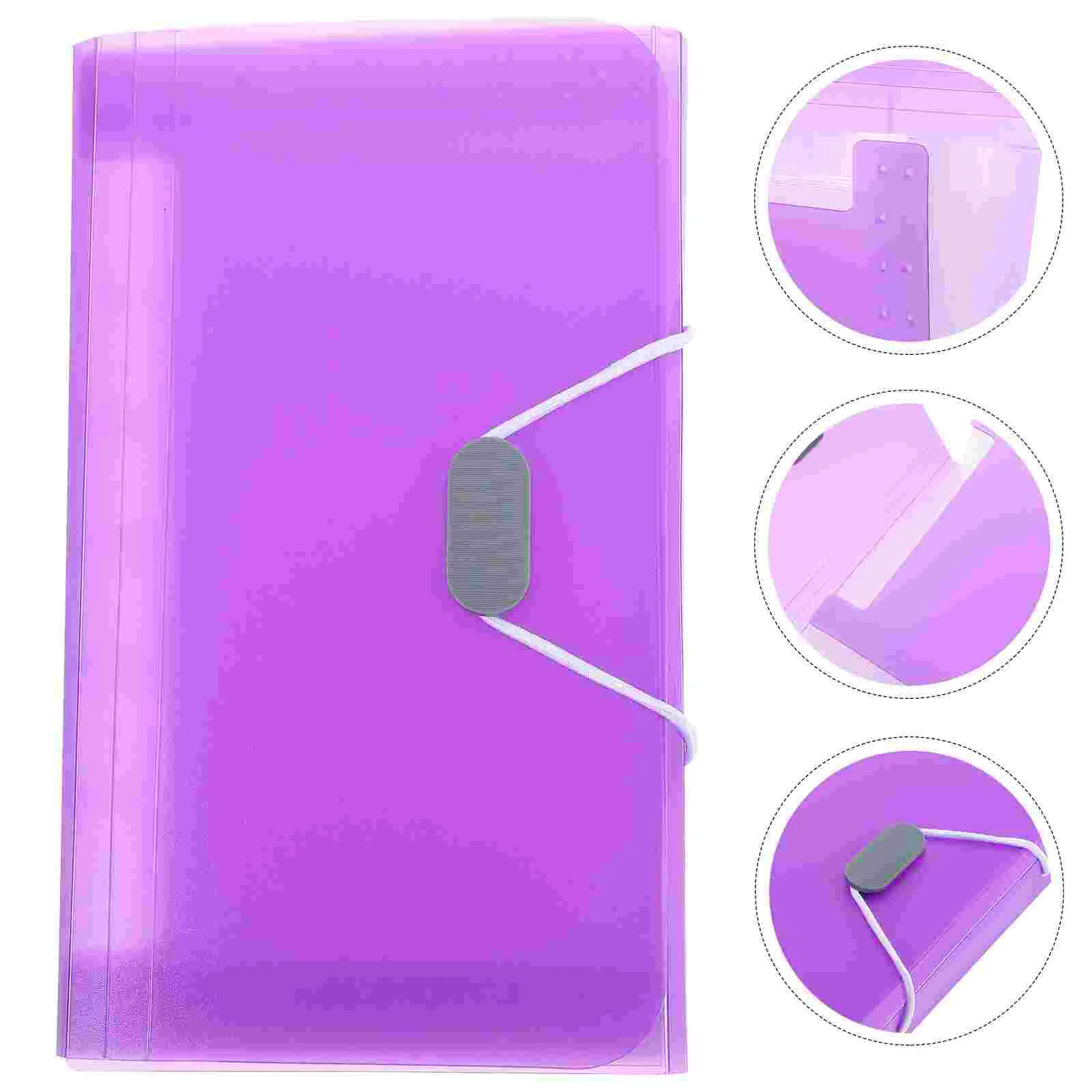 Imagem -02 - Papel Portátil Organizador Bill Pasta Arquivo do Escritório Documento Receipt Binder Roxo