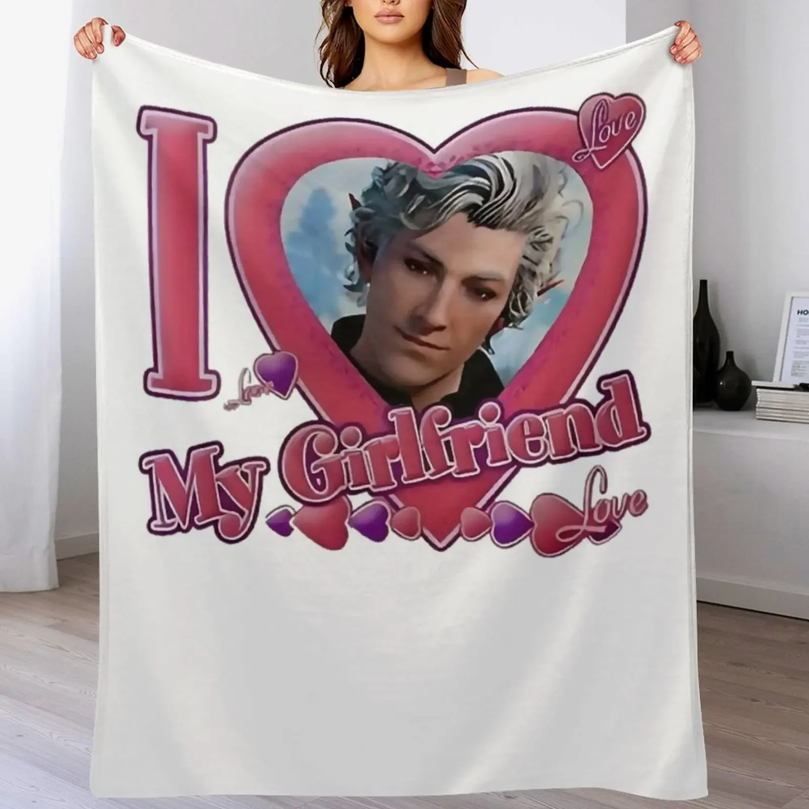 

Astarion I Love My Girlfriend (1) Throw Blanket Moving bed plaid Blankets