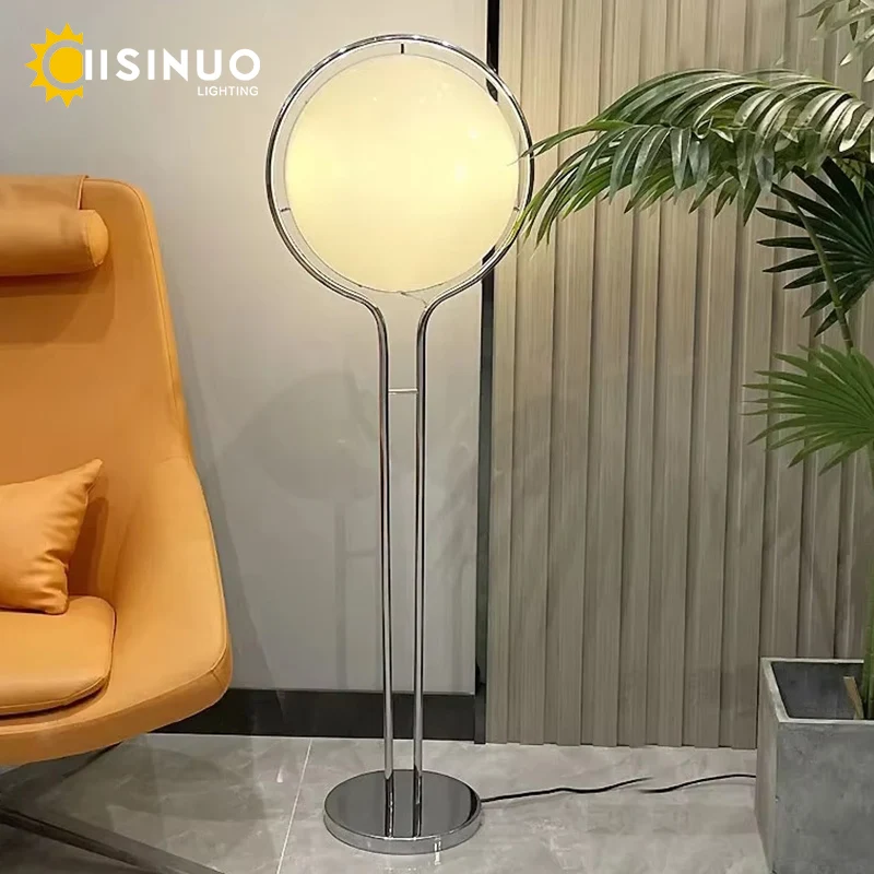 Bauhaus Floor Lamp Industrial Steel & Glass Standing Lamps with Wireless Charging Base Luxury Sculptural Decora for Studio Lobby