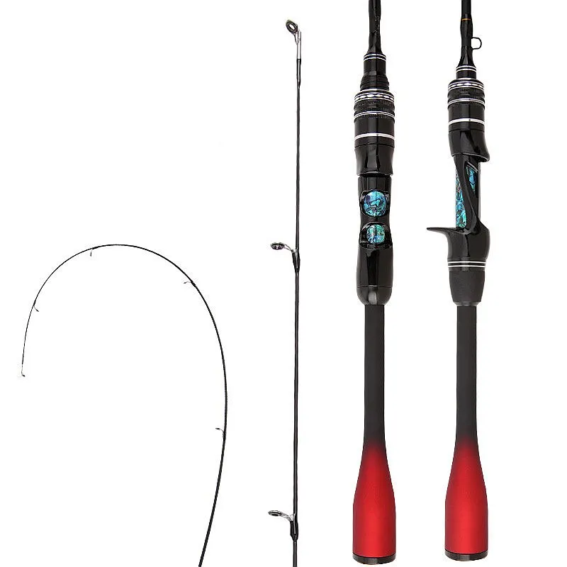 Solid Carbon Fiber Minnow Lure Fishing Rod 1.68m 1.8m 1.98m UL Medium Fast Spinning Casting