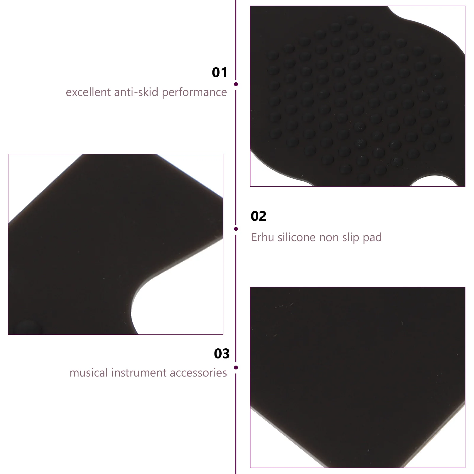 

Silicone Musical Instrument Pad Anti-skid Pad for Erhu Adhesive Erhu Accessories Anti-skid Pad for Musical Instrument