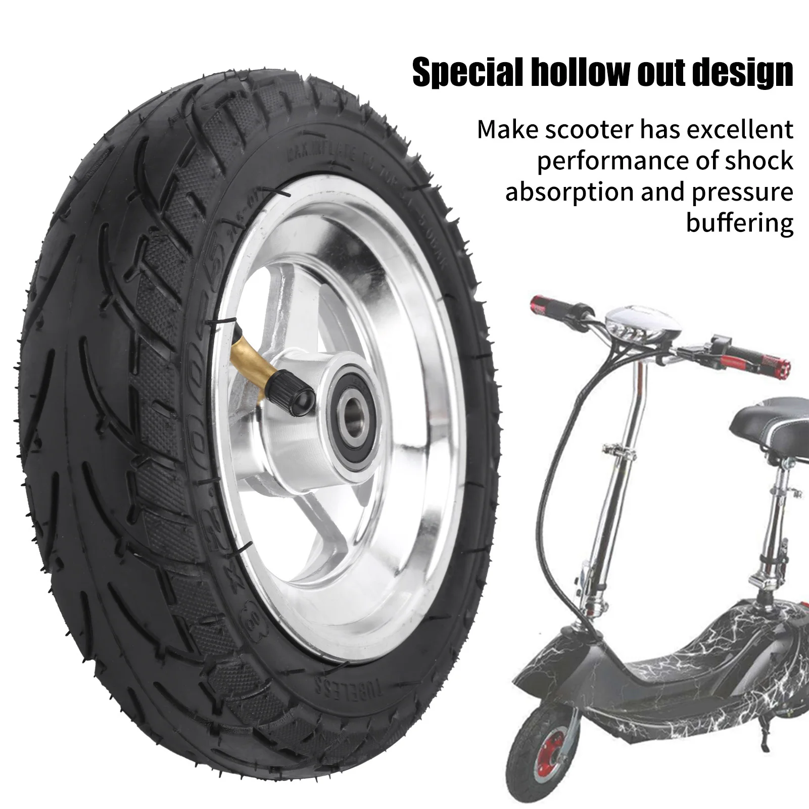 8x2.00‑5 Tire and Wheel Hub 8 Inch Electric Scooter 8x2.00‑5 Tyre Pneumatic Tire and Stainless Steel Wheel Hub Kits