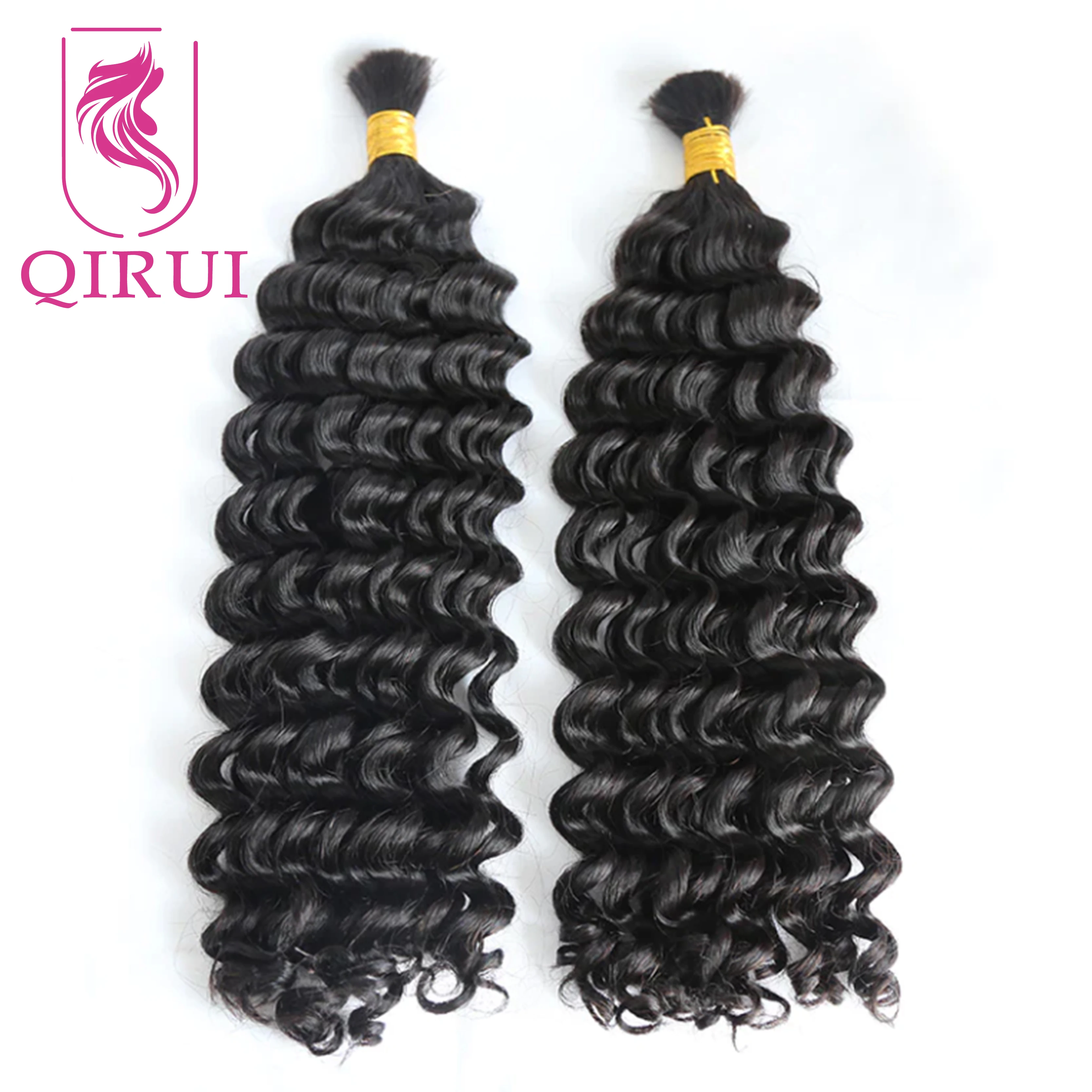 Bulk Human Hair For Braiding Italy Curly No Weft Double Drawn Wholesale Burmese Boho Braids Human Hair Extensions