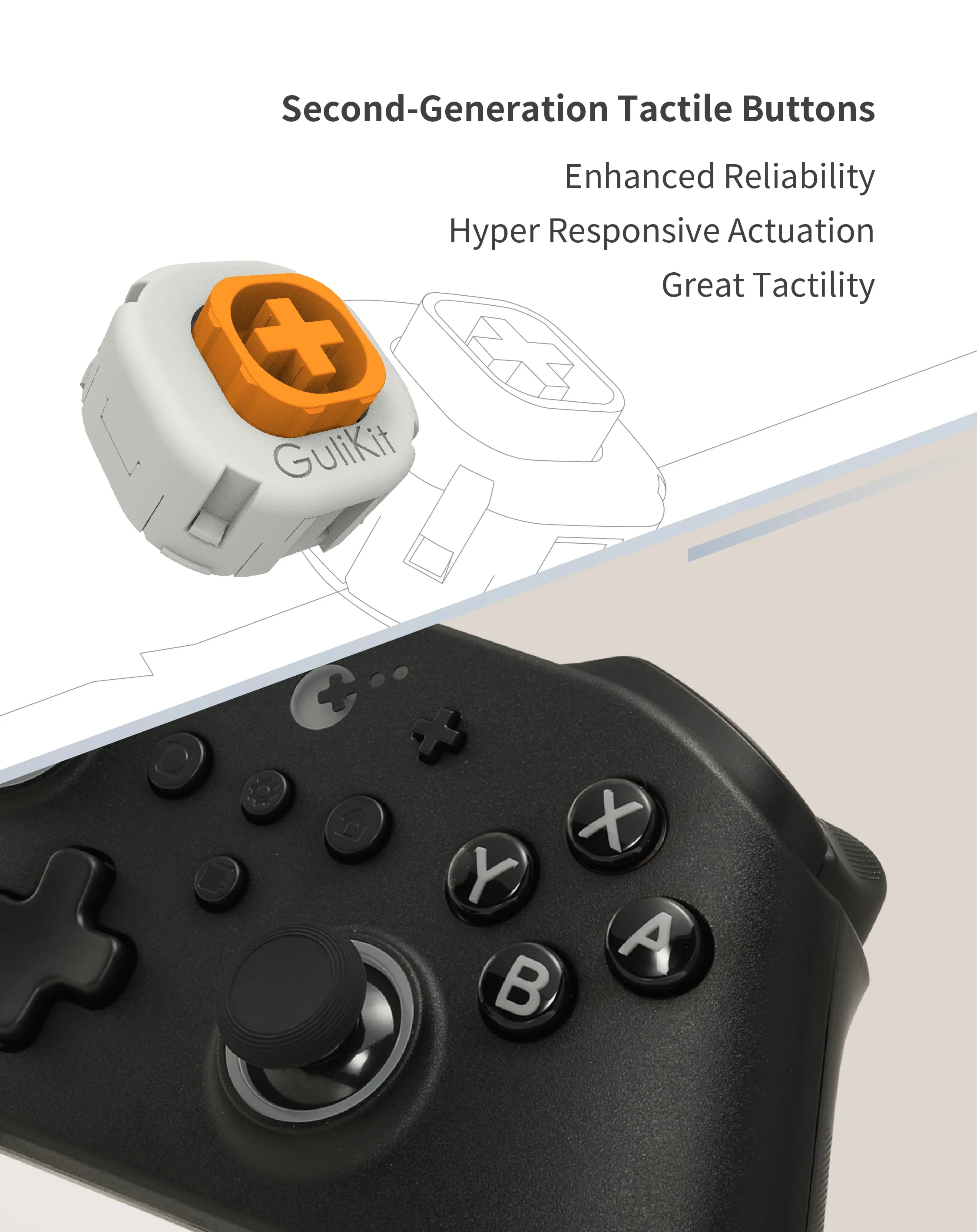 GuliKit KK3 / KK3 Pro / KK3 MAX Kabelloser Controller TMR Joysticks Triggers KingKong Gamepad für Nintendo Switch Windows Android – Detail 36