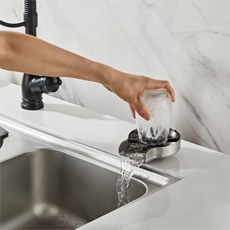High-Pressure Cup Washer Stainless Steel Cup Cleaner Bar Glass Rinse Device Kitchen Sink Cleaning Accessory