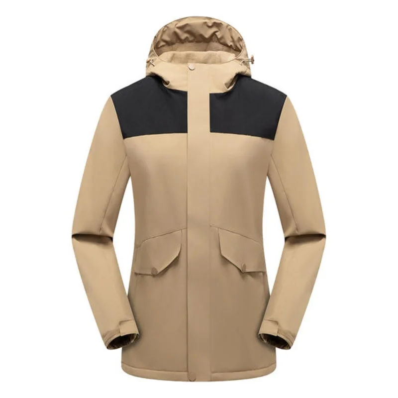 بدلة صيد سميكة من الصوف من قطعة واحدة بسحاب YKK سترة تسلق الجبال للنشاط الجماعي مقاومة للرياح وشعار مخصص دافئ