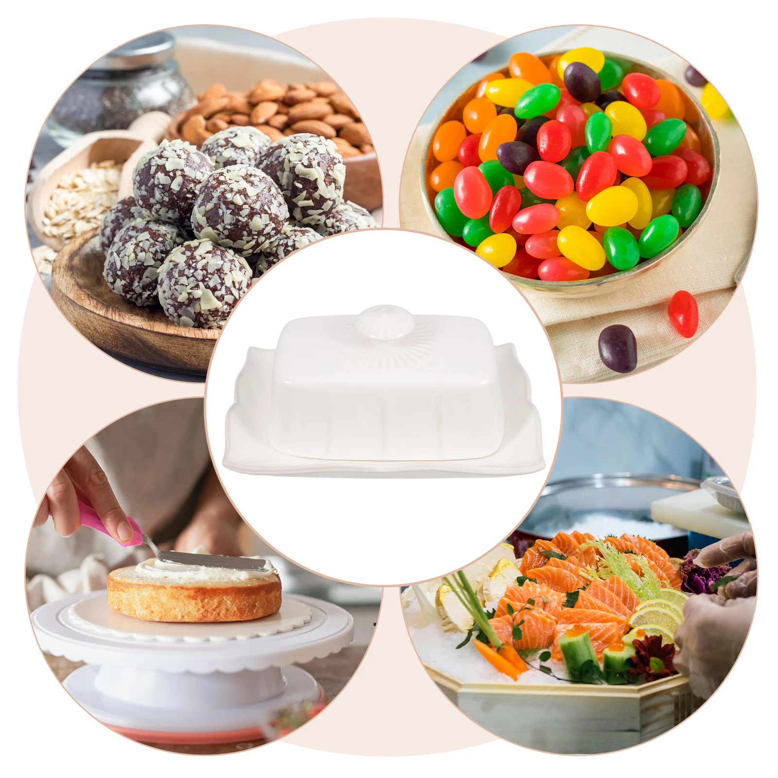 طبق زبدة السيراميك خمر نمط كونترتوب حارس صندوق جيد الختم قابلة لإعادة الاستخدام آمنة مناسبة حجم حاوية الزبدة #3