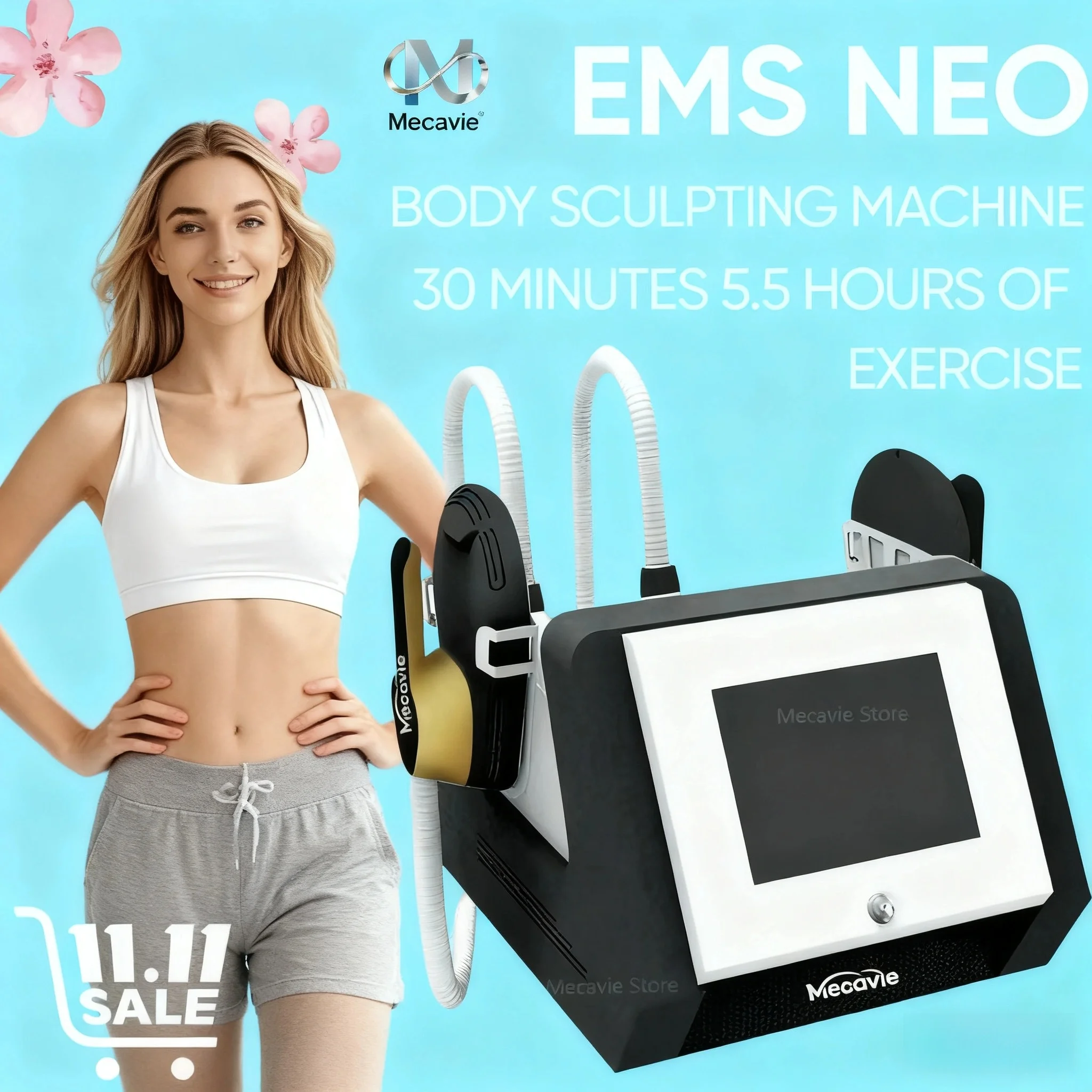 جهاز تدريب العضلات والجسم - MECAVIE EMS NEO 2026 NEW 6500W RF، آلة تخسيس الحوض الكهرومغناطيسية وإزالة الدهون #2