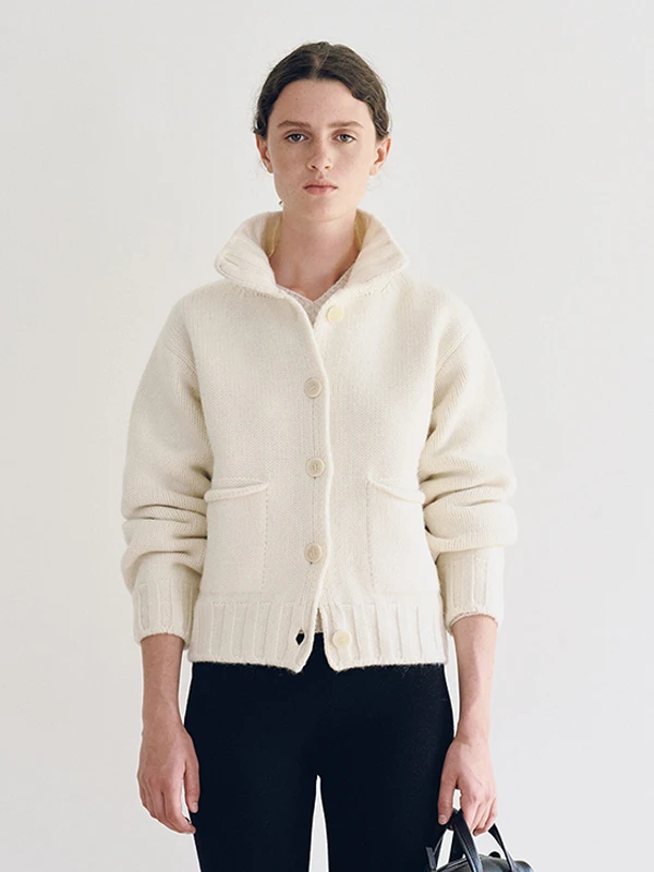 

Women's Knitted Sweater Cardigan Coat Casual Loose Fit Wool Blend High Collar Long Sve Warmth Autumn Winter Faion