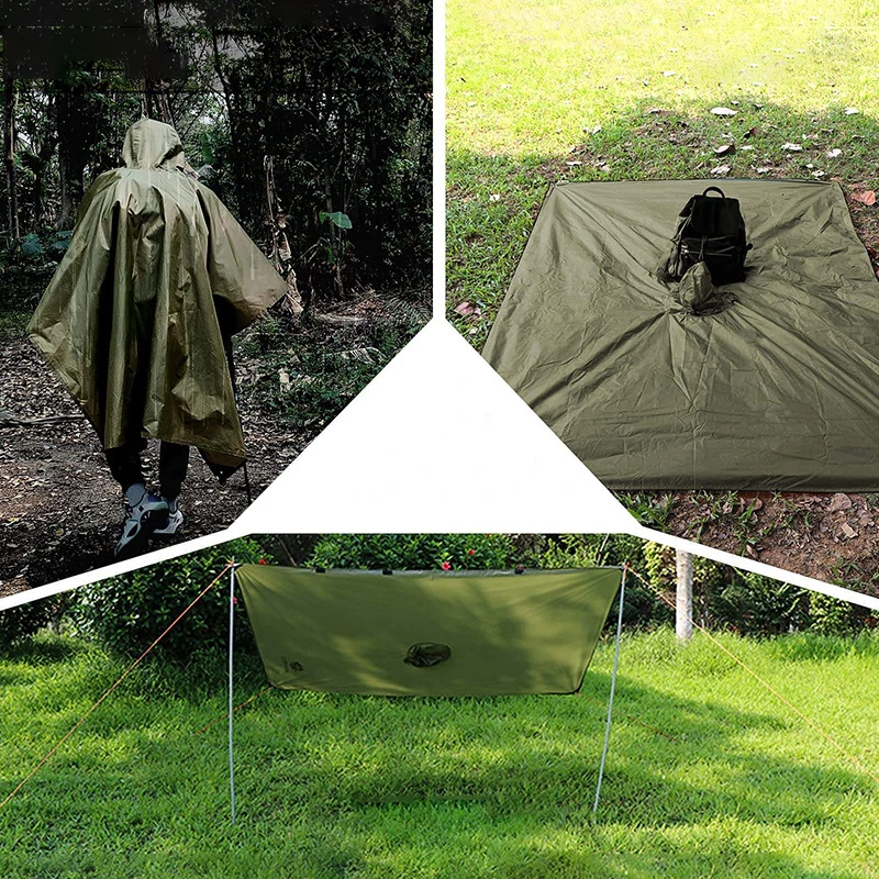 Heavy Duty Rain Poncho For Backpacking Waterproof Lightweight Adult Emergency Camping Universal Raincoat For Men And Women