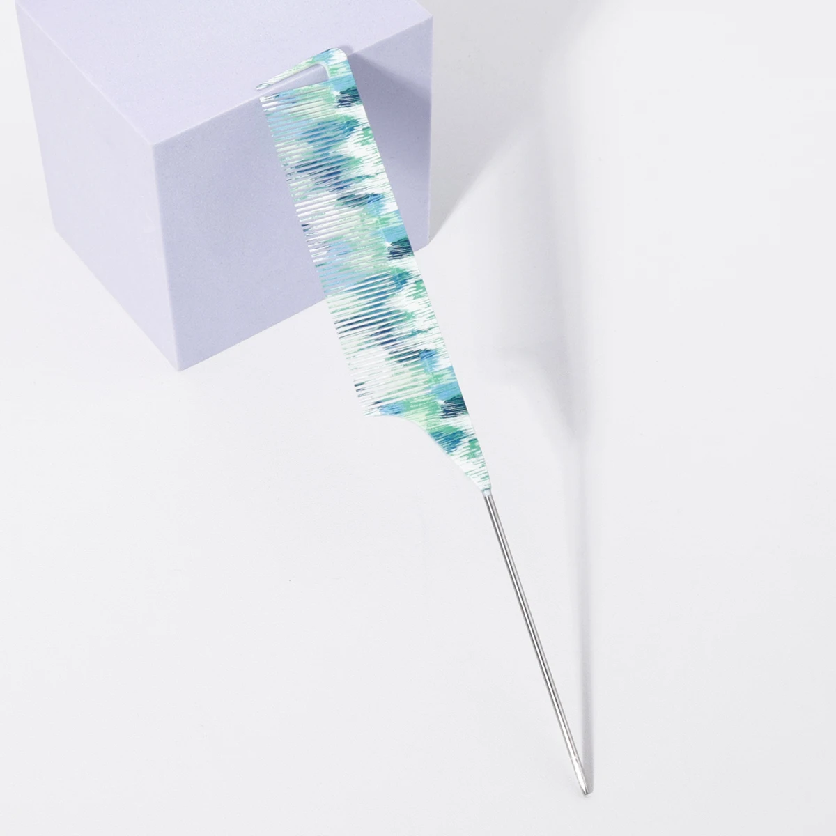 1pc steel needle pointed tail comb,camouflage graffiti design pattern,hair salon barber styling comb,Special for real hair wigs