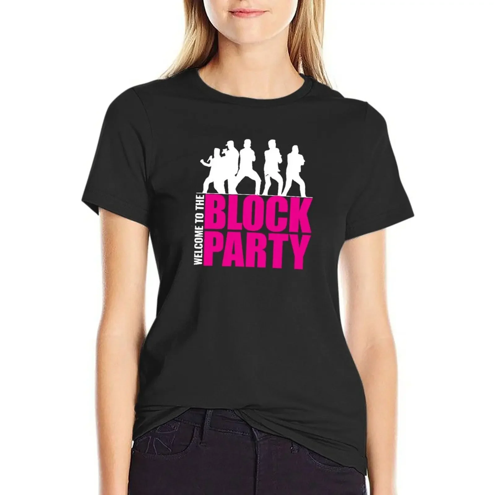 

Welcome the Block Party T-shirt oversized tees vintage clothes t-shirts for Women graphic tees