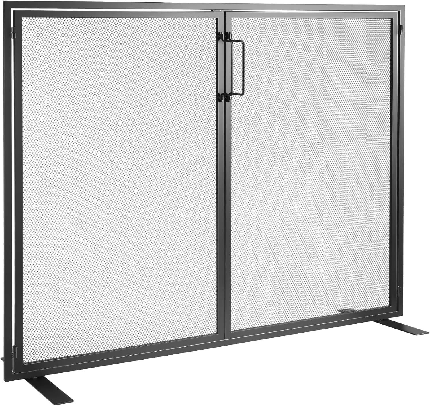 Fireplace Screen 1 Panel with Door, Sturdy Iron Mesh Fireplace Screen, 38.98