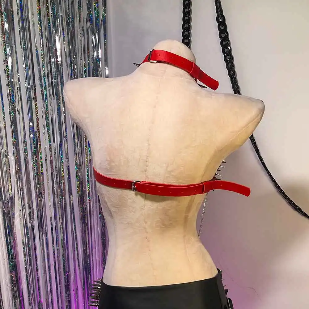 

Kawaii Gothic 90s Harajuku Teen Emo E-Girls Grunge Y2K Vegan Leather TOPS Punk Rock Studded Rivets DIY Goth Vintage Eco