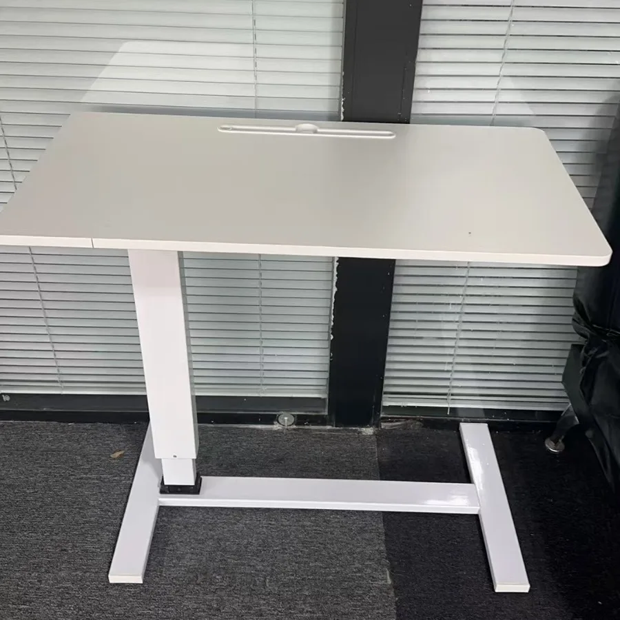 Pneumatic Hydraulic Lifting Table Flippable Computer Desk Standing Workbench Floor Movable Lifting Bedside Table